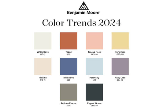 Benjamin Moore Color Trends 2024, including Blue Nova 825 in Petoskey and Harbor Springs, Michigan (MI)