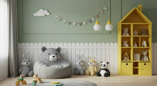 A children's nursery with a calming sage green paint color for the walls near  Petoskey and Harbor Springs, Michigan